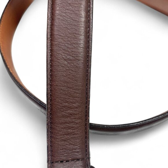 Coach Women's Mahogany Brown Leather Belt With Silver Buckle 3924 Size Large - Picture 5 of 6